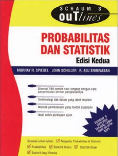 Cover Statistik :  Murray R. Spiegel, Larry J. Stephens