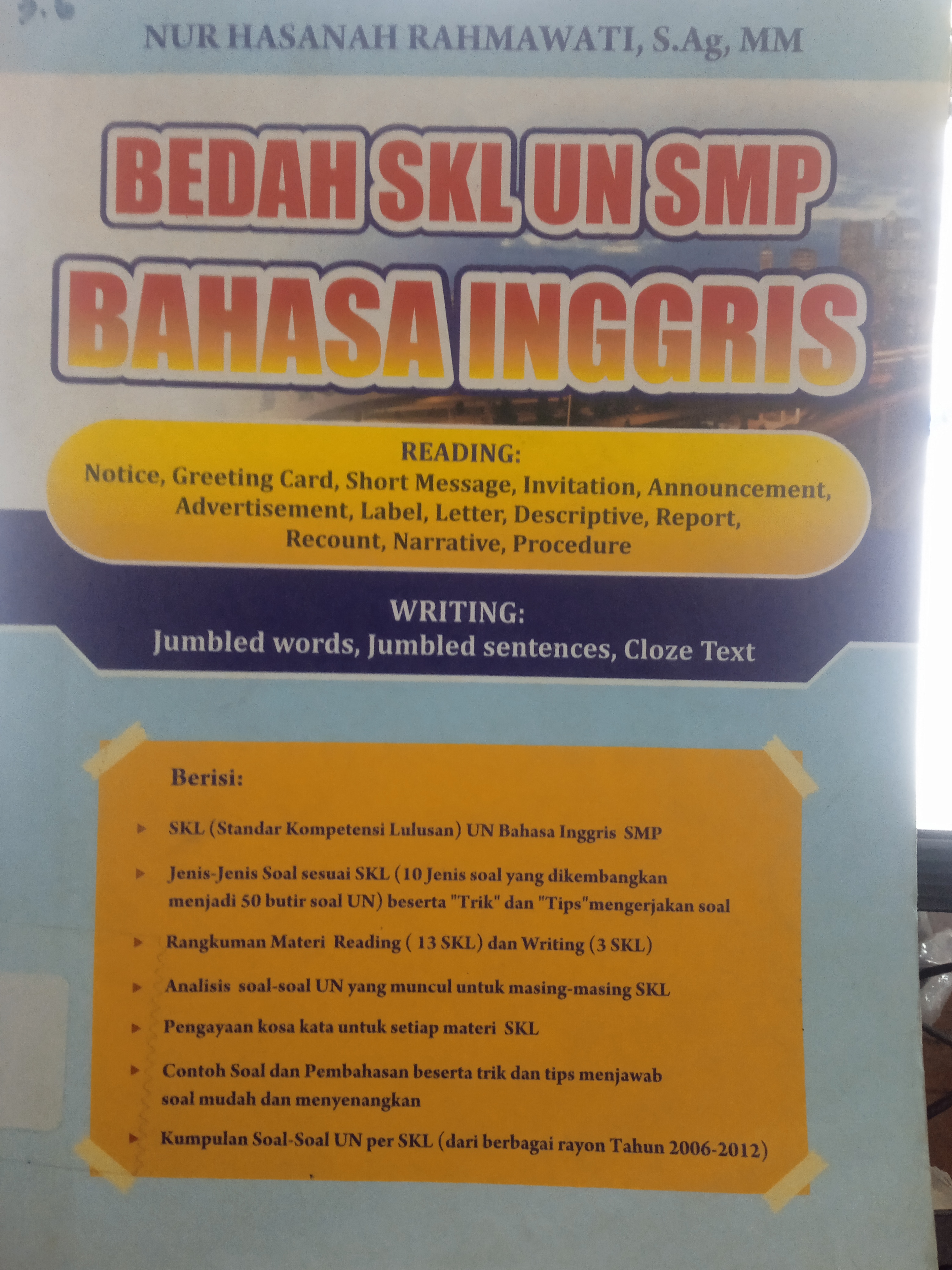 Cover Bedak Skl Un SMP Bahasa Inggris / Rahmawati, Nur Hasanah