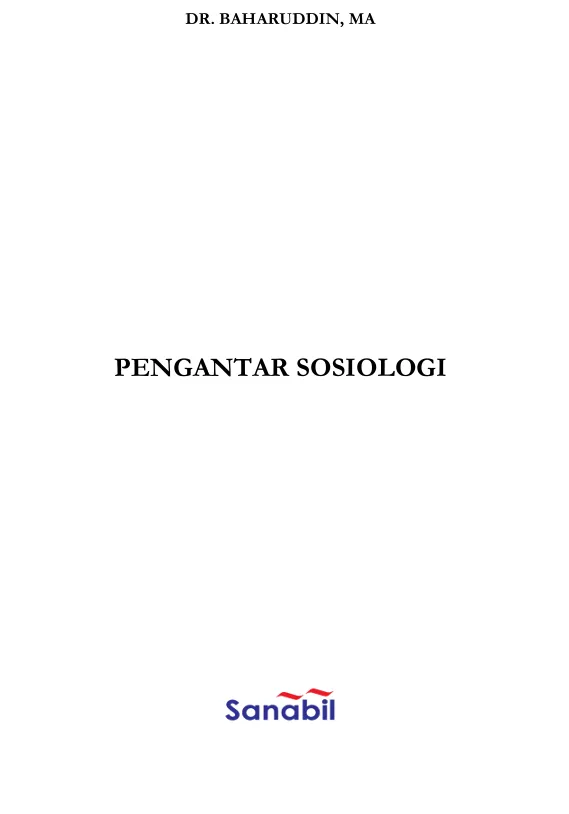 Cover Pengantar Soisiologi / Baharuddin