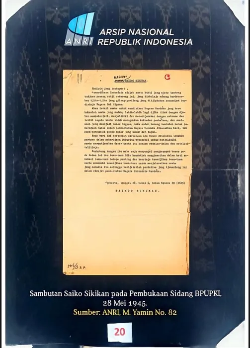 Cover CITRA KABUPATEN ENDE DALAM SAMBUTAN "SAIKO SIKIKAN PADA PEMBUKAAN SIDANG BPUPKI, 28 MEI 1945"