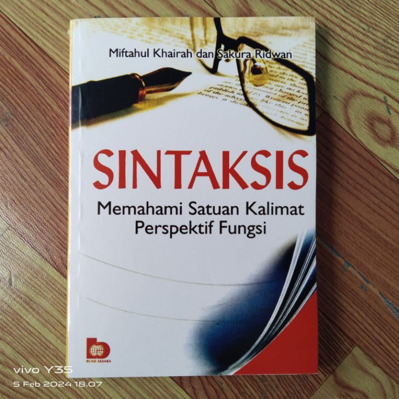Cover Sintaksis :  Memahami Satuan Kalimat Perspektif Fungsi