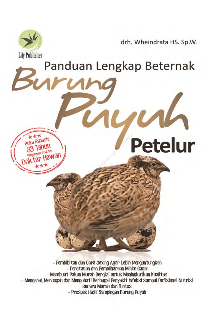 Cover Panduan Lengkap Beternak Burung Puyuh Petelur / Wheindrata
