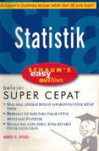 Cover Schaum's Easy Outlines :  Statistik / Murray R. Spiegel