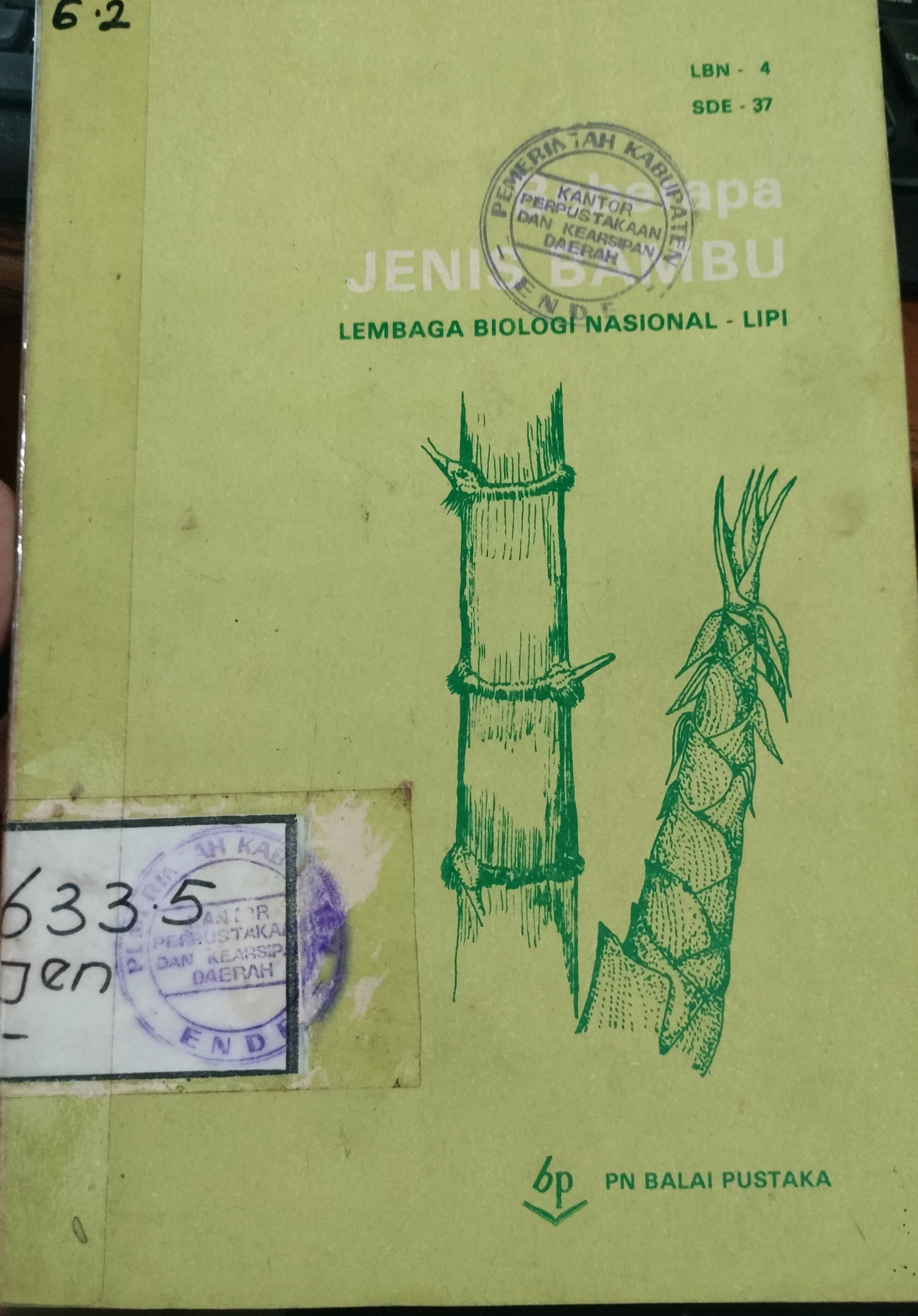 Cover Beberapa Jenis Bambu / PN Balai Pustaka