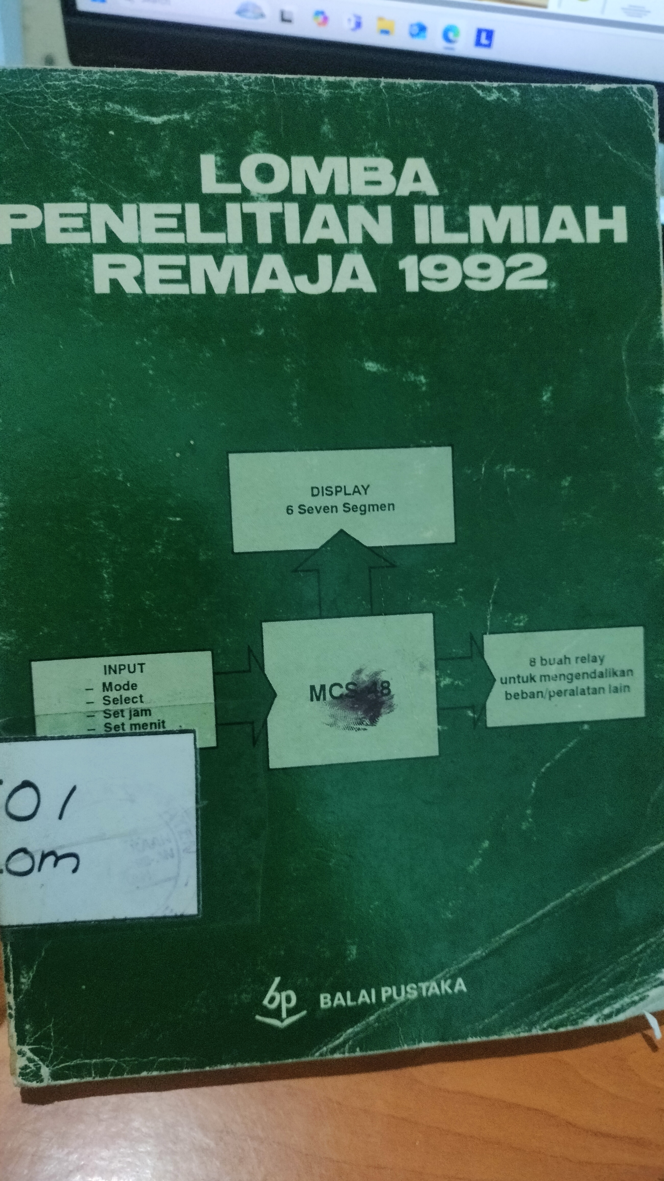 Cover Lomba Penelitian Ilmiah Remaja 1992 / Balai Pustaka