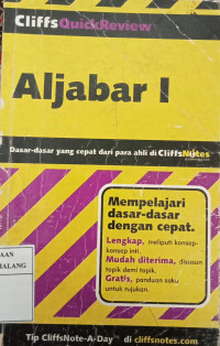 Cover Cliffs Quick Review : Aljabar I :  Bobrow, Jerry