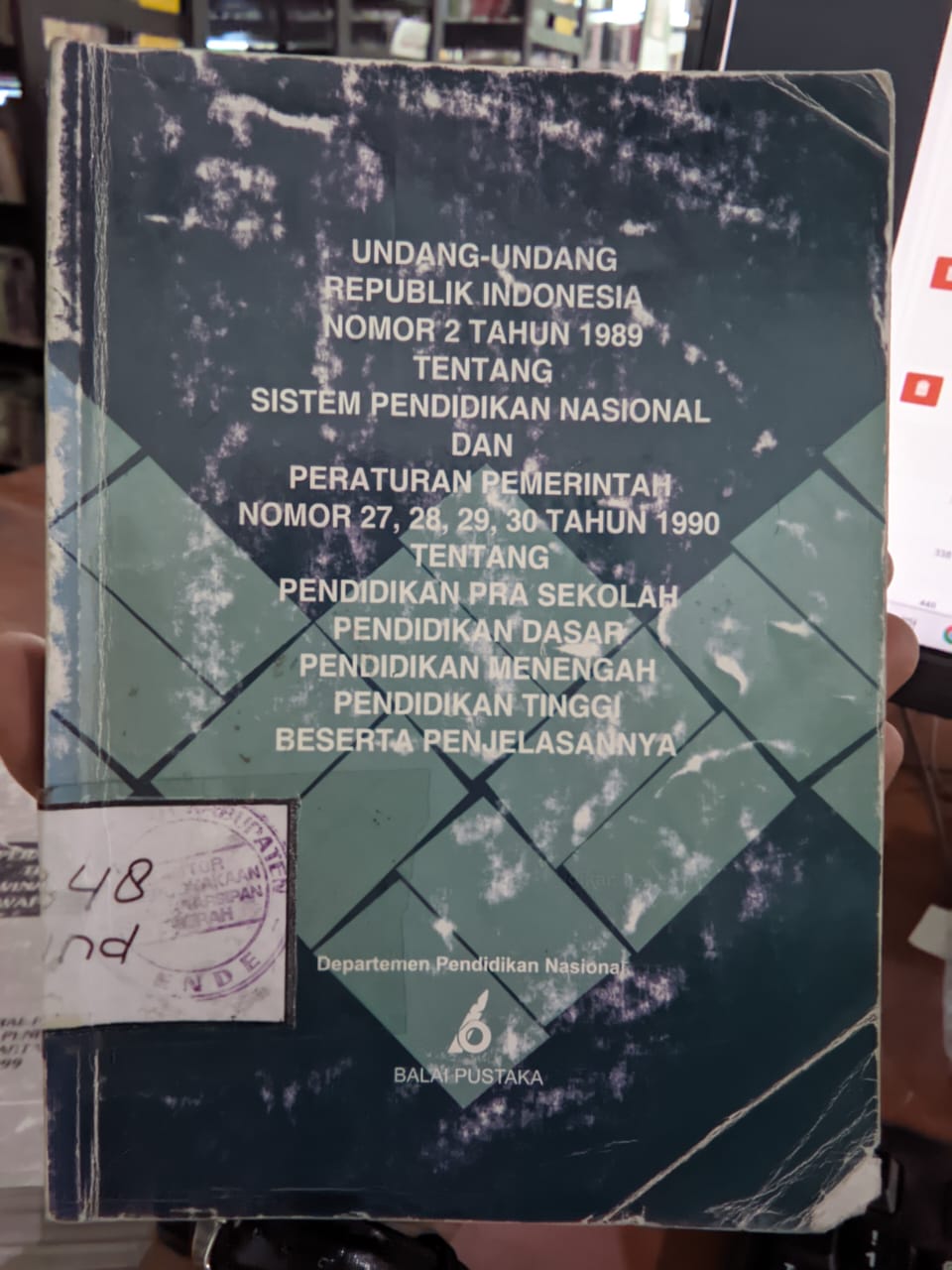 Cover Undang0- Undang Republik Indonesia Nomor 2 Tahun 1989... / Pendidikan Undang- Undang Dan Peraturan
