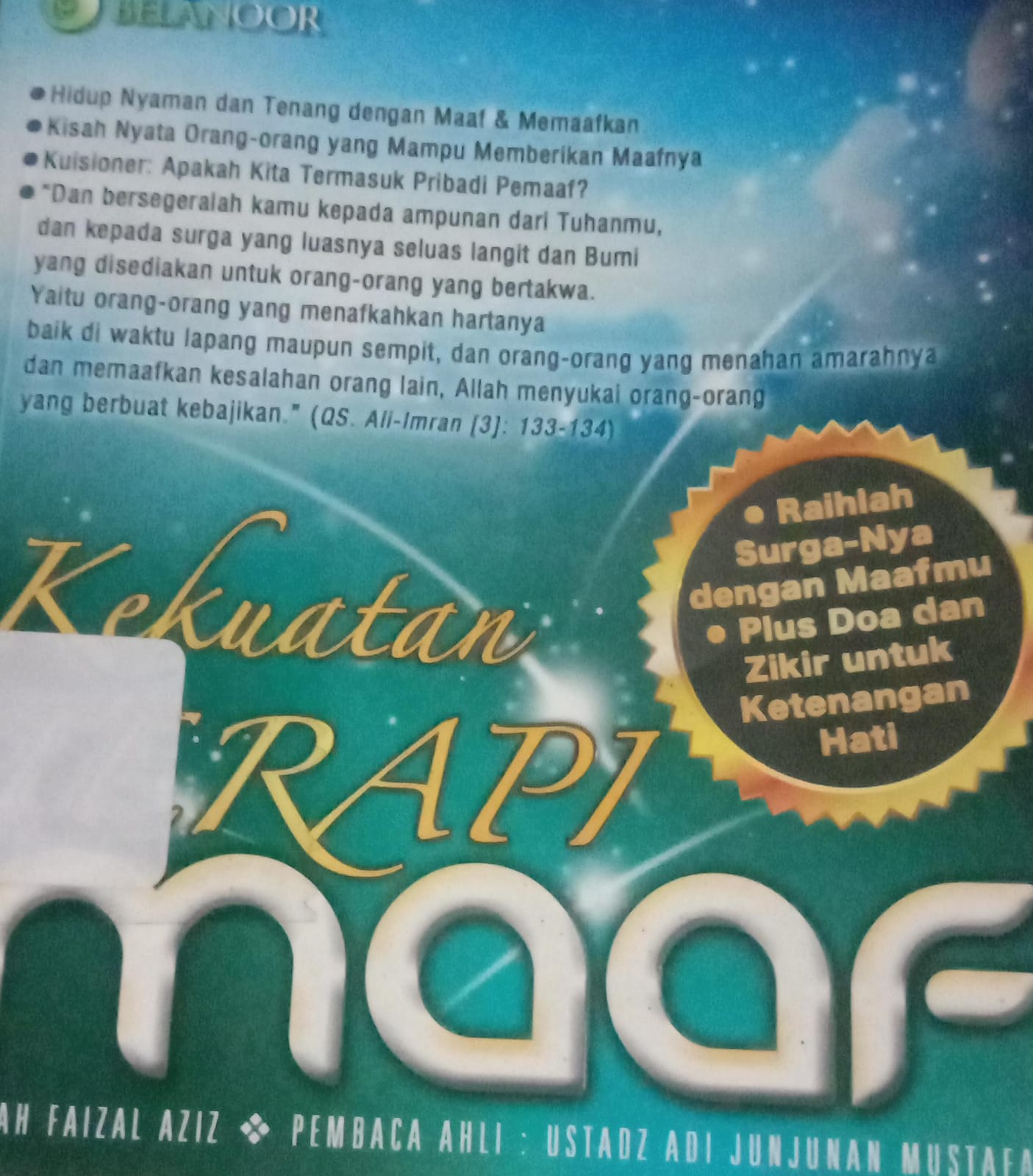 Cover Kekuatan Terapi Maaf / Aziz Endah Faizal