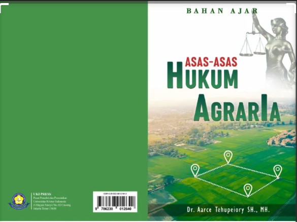 Cover Asas- Asas Hukum Agraria / Tehupeiory,Aarce