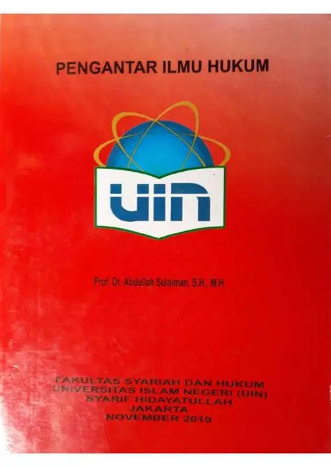 Cover Pengantar Ilmu Hukum / Sulaiman, Abdullah