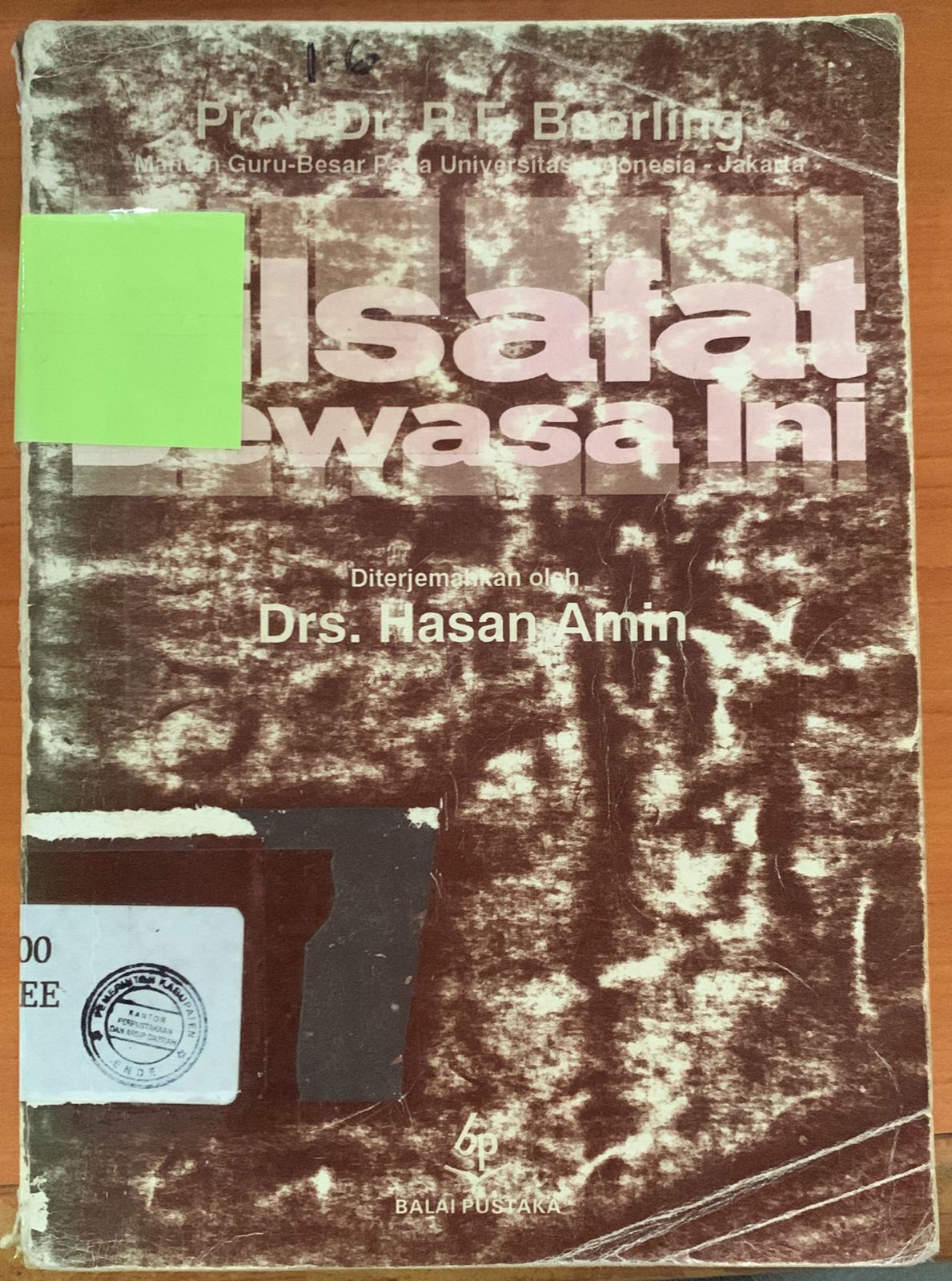 Cover Filsafat Dewasalah / R. F. Beerling