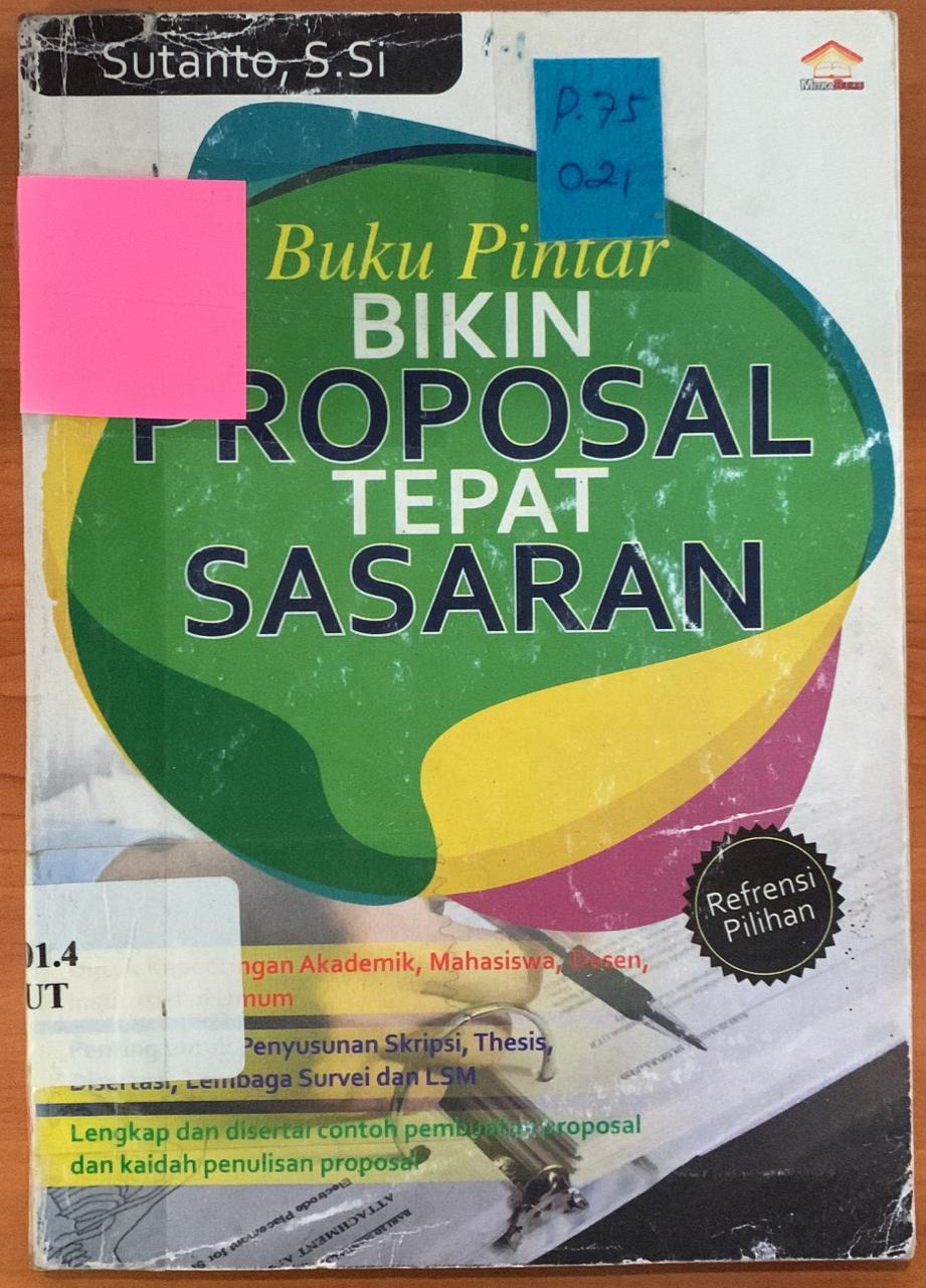 Cover Buku Pintar Bikin Proposal Tepat Sasaran / Susanto