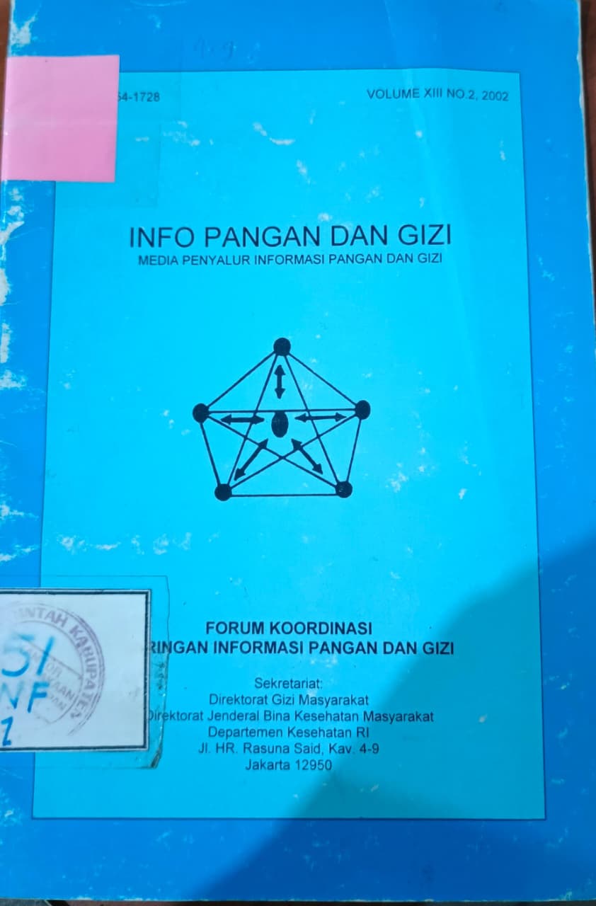 Cover Info Pangan Dan Gizi :  Media enyalur Informasi Pangan Gizi