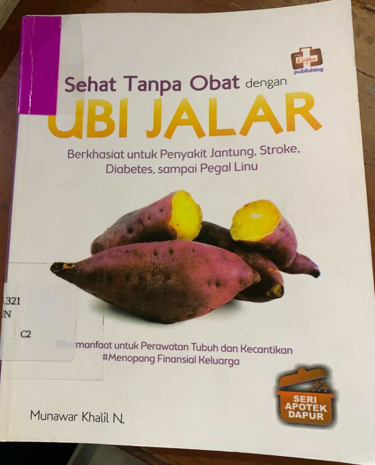 Cover Sehat Tanpa Obat  dengan Ubi Jalar / N. Khalil, Munawar