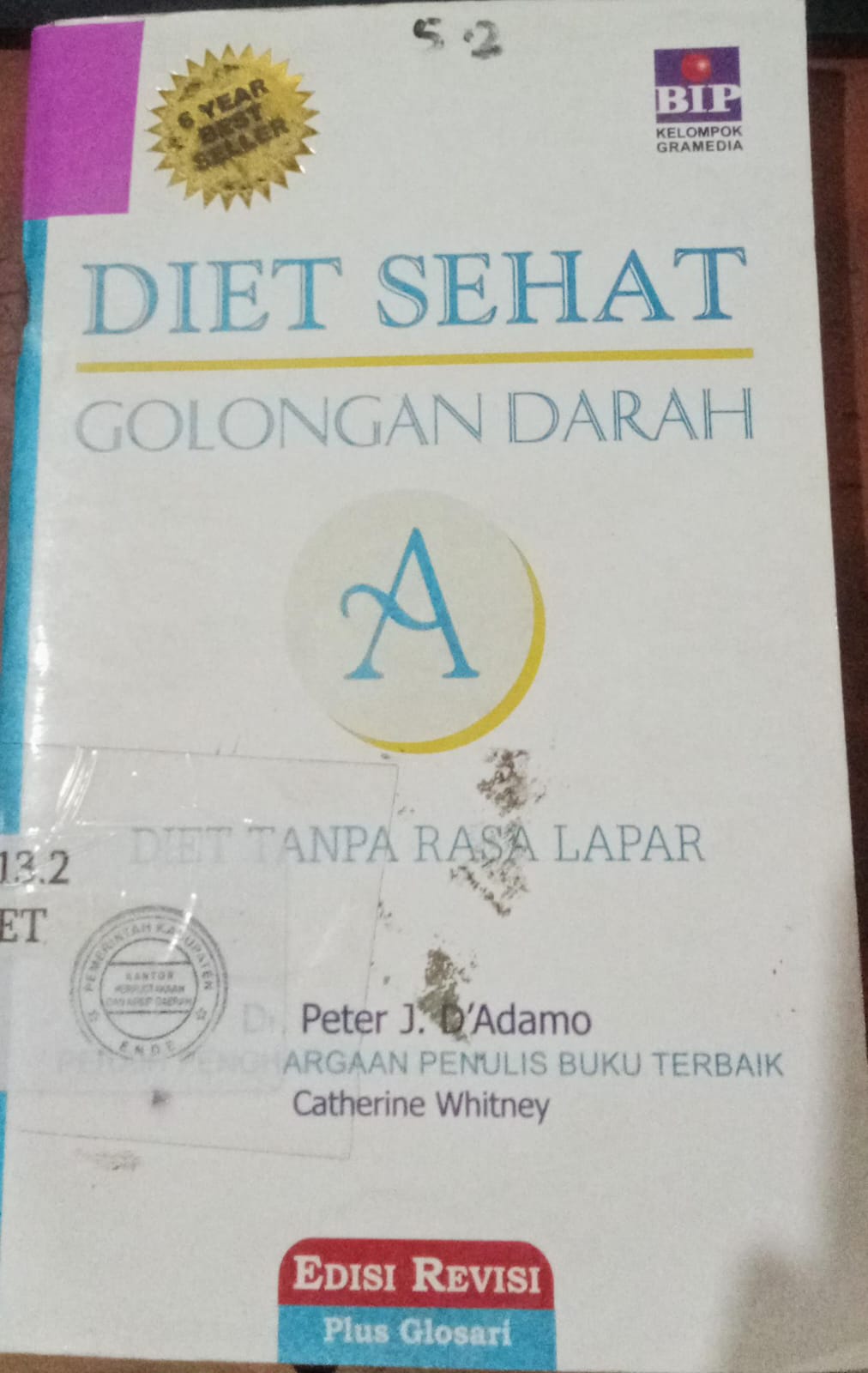 Cover Diet Sehat Golongan Darah A / D'Adamo J. Peter