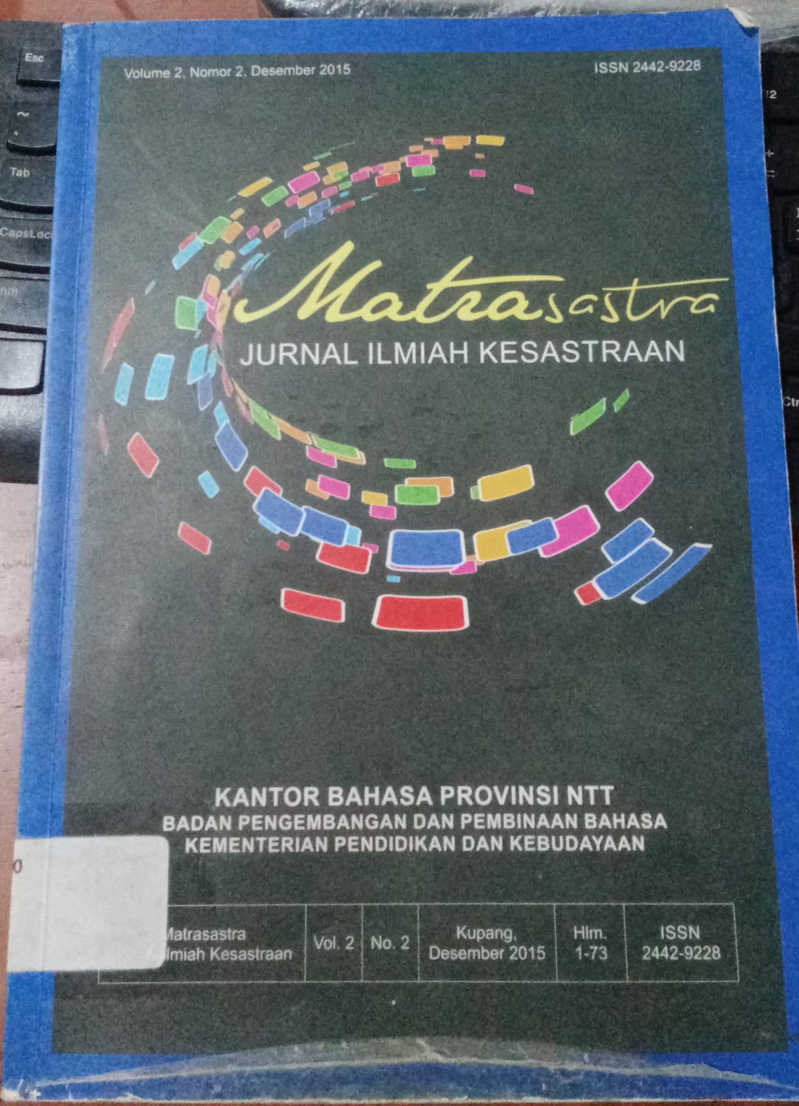 Cover Mahasastra Jurnal Ilmiah Kesastraan