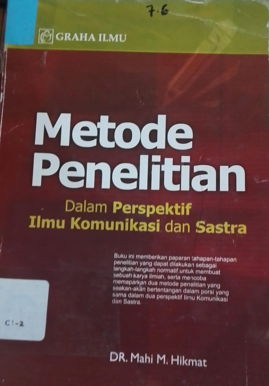 Cover Metode Penelitian Dalam Perspektif Ilmu Komunikasi Dan Sastra