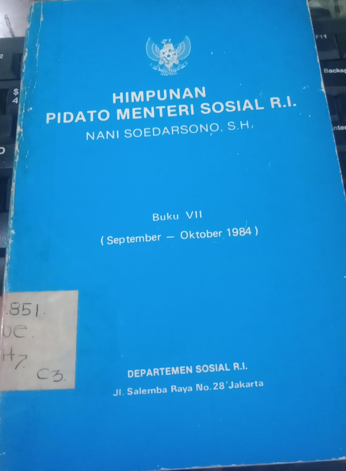 Cover Himpunan pidato manteri sosial R.I / nani, Soedarsono