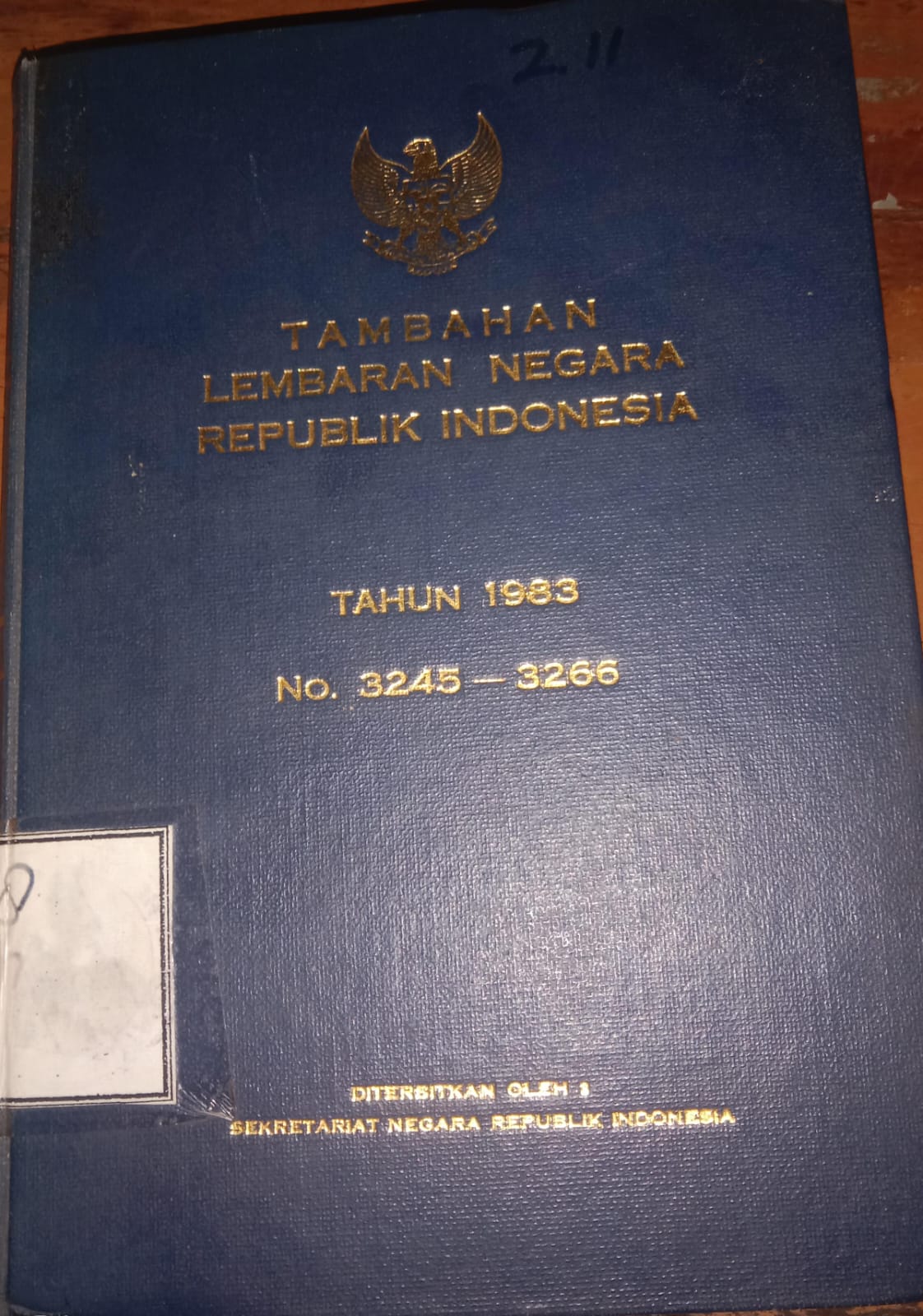 Cover Tambahan Lembaran Negara Republik Indonesia / Tambahan