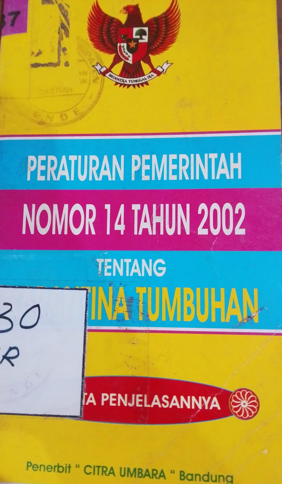 Cover Peraturan Pemerintah Nomor 14 Tahun 2002