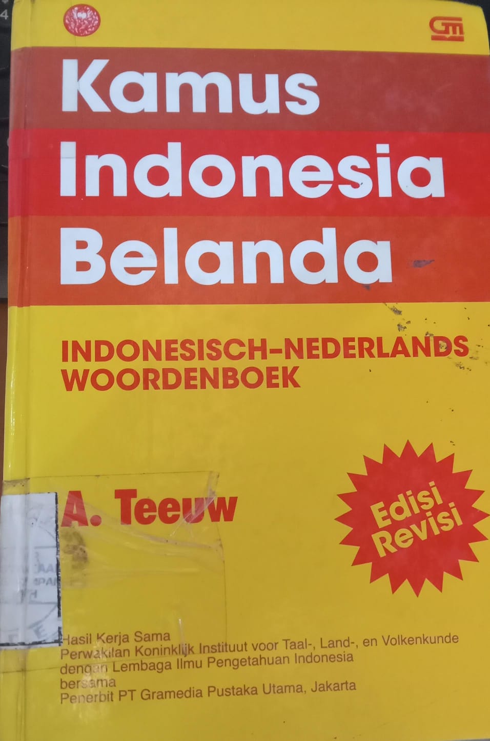 Cover Kamus Indonesia Belanda / Teeuw