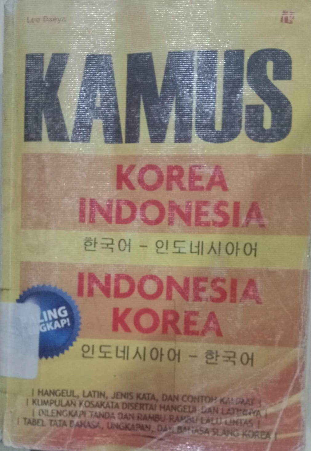 Cover Kamus Korea Indonesia / Daeya,Lee