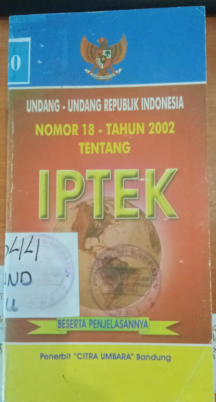 Cover Undang-Undang Republik Indonesia Nomor 18- Tahun 2002 Tentang Iptek