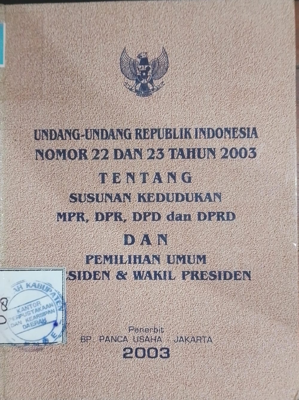 Cover Undang-Undang Republik Indonesia / Nursyahid