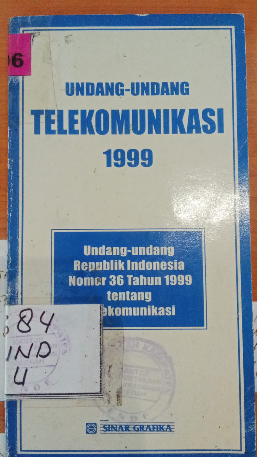 Cover Undang-Undang Telekomunikasi 1999