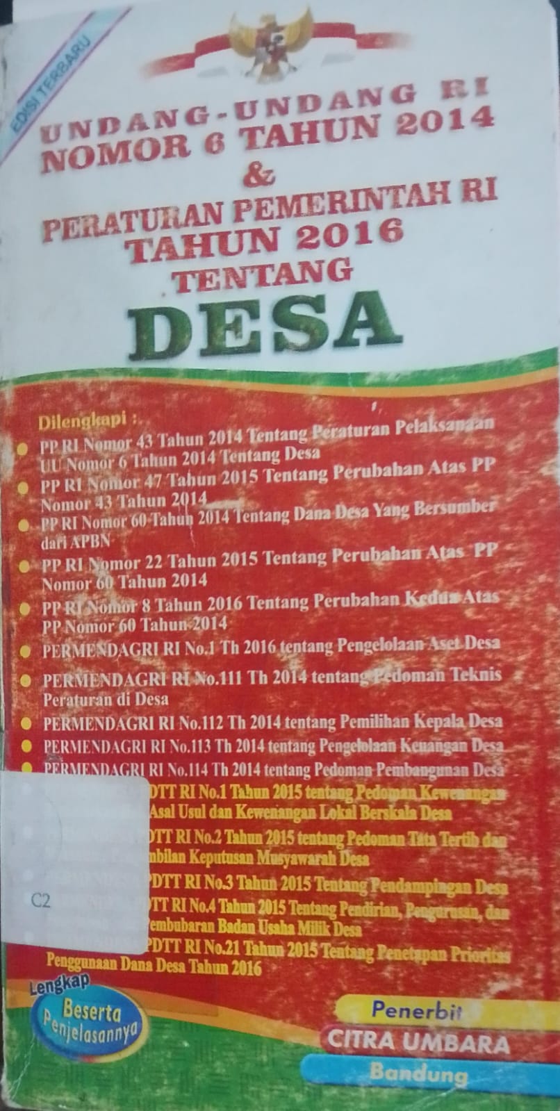 Cover Undang-Undang Ri Nomor 6 Tahun 2014
