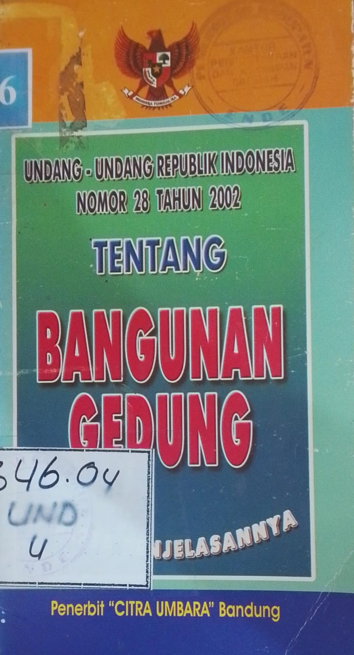 Cover Undang-Undang Republik Indonesia Nomor 28 Tahun 2002 Bangunan Gedung