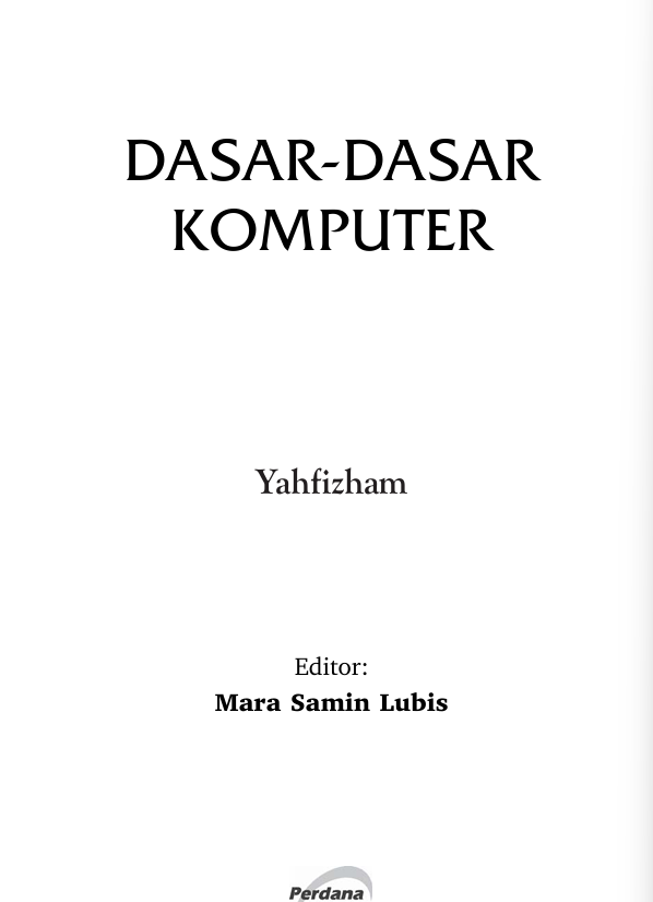 Cover Dasar-Dasar Komputer / Yahfizham