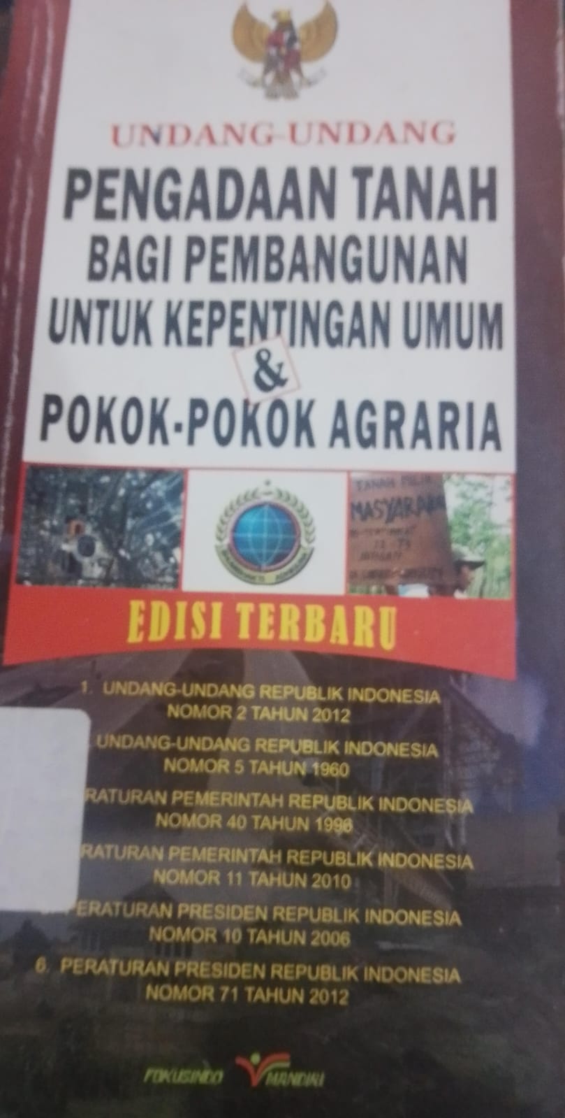 Cover Undang-Undang Pengadian Tanah Bagi Pembangunan Untuk Kepentingan Umum
