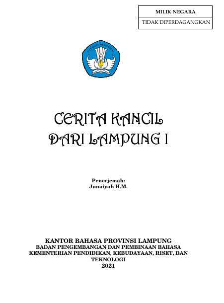 Cover Cerita Kecil Dari Lampung / Tijdschrift voor Indische, Taal-,   Land- en Volkenkunde