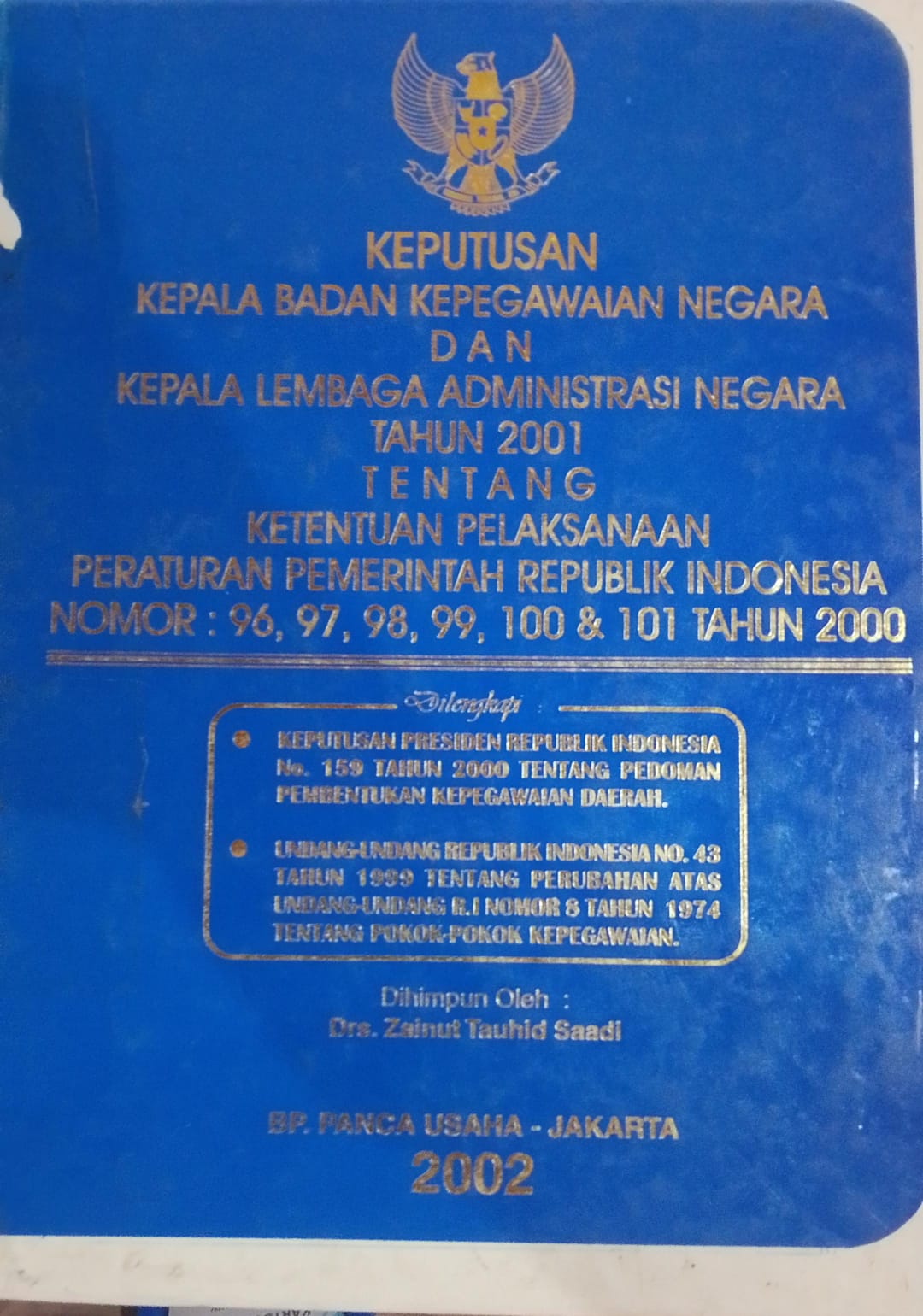 Cover Keputusan Kepala Badan Kepegawaian Negara / Zainut Tauhid Saadi