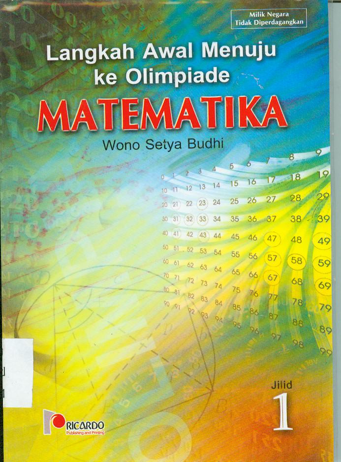 Cover Langkah - langkah Awal Menuju ke Olimpiade Jilid I = Matematika :  Wono Setya Budhi